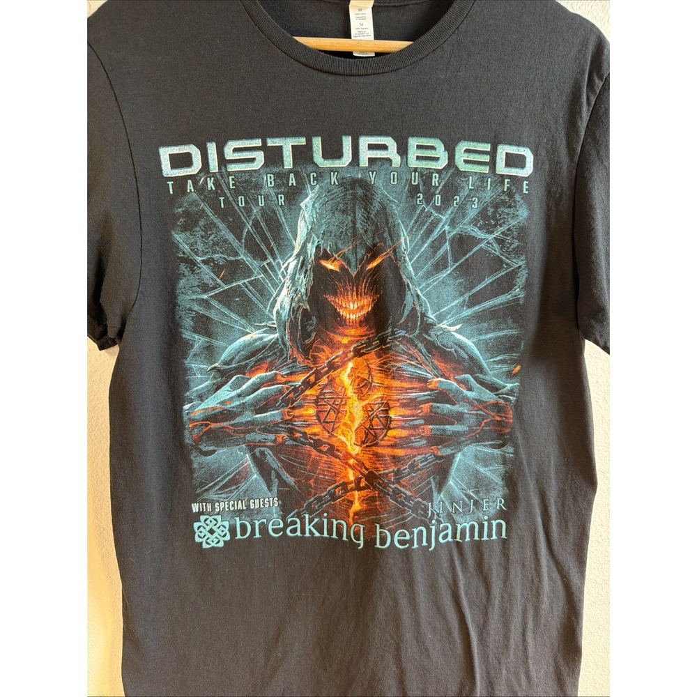 Disturbed Tour Shirt Mens M Black Take Back Your Life 2023 Breaking Benjamin M